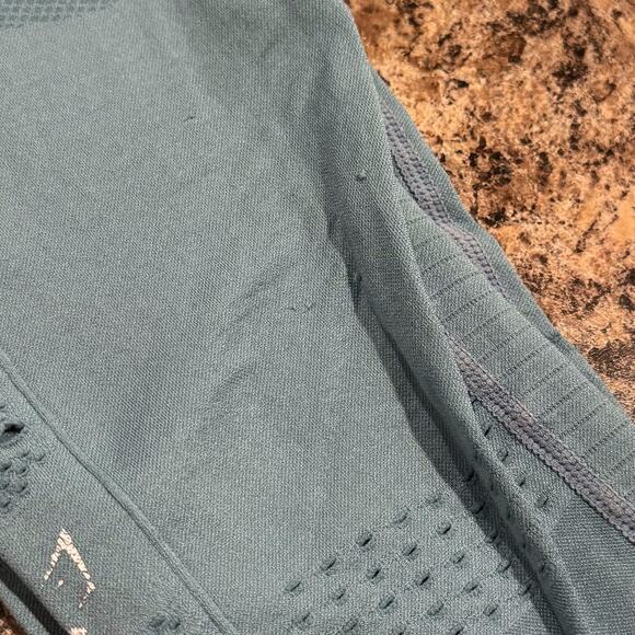 Gymshark Leggings Athleisure Minimalist Sporty Yoga 90s Cut Out Detail Blue XS - Picture 5 of 6